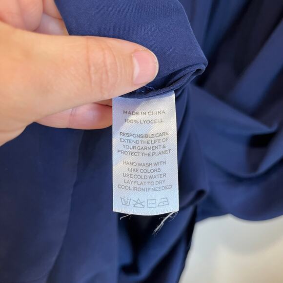 Hill House Home Jasmine Nap Dress Lyocell Smocked Soft Blue Midi Cottagecore M - Picture 5 of 10